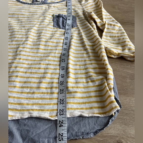 Anthropologie Postmark Postage Stamp Women’s Size Medium Striped cotton Blouse - Picture 8 of 8